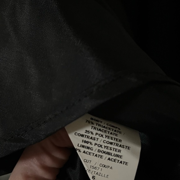 ABS Evening by Allen Swartz Black Chiffon and Satin Feel Vintage Style Dress - Picture 14 of 15